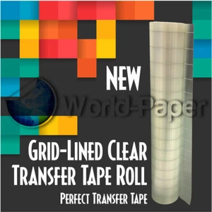 CLEAR Applicatiion Transfer Tape w/ Grid for Adhesive Vinyl 12"X30 Feet Roll #1 - Picture 1 of 7