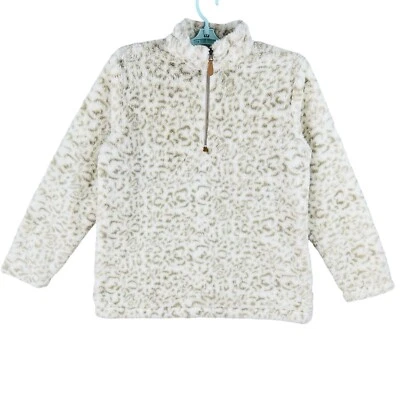 Pulôver feminino rosa Lilly creme bronzeado moletom tamanho M quarto zíper forrado de pele sintética - Imagem 1 de 4