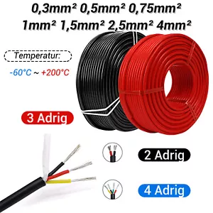 2/3/4 adrig Hochflex Silikonkabel Stromkabel Autokabel Verzinnter Kupferdraht - Bild 1 von 7