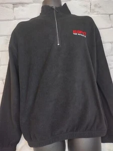 ESPN The Magazine Black Fleece Pullover 1/4 Zip Jacket Mens Size XL Please Read. - Picture 1 of 5