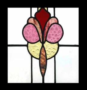 Pretty Art Deco English Stained Glass Window Sorbet Colours - Picture 1 of 1