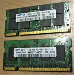 Samsung 2GB (2X1GB) DDR2-667 Memory SO-DIMM 200pin PC2-5300 1.8V laptop rams - Picture 1 of 3