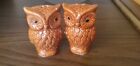 Vintage Ceramic Rusty Orange Owl Salt and Pepper Shakers