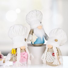 Chef Gnomes Gonks Plush Handmade Tomte Doll Farmhouse Kitchen Christmas Ornament