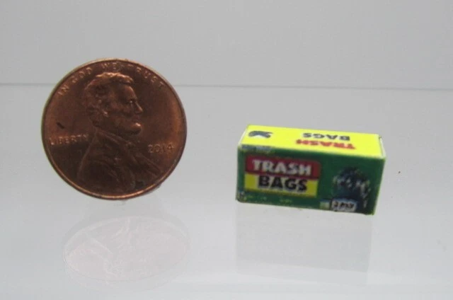 HUDSON RIVER Dollhouse Miniature Detailed Replica Trash Bags Box HR55062