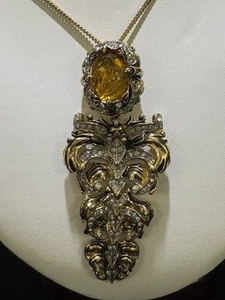 Collar Colgante Roberto Cavalli Italia Tono Dorado Citrino Circonita cúbica Lavalier - Imagen 1 de 14