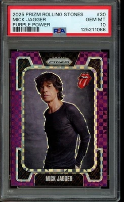 2025 Prizm The Rolling Stones Mick Jagger Purple Power /25 #30 PSA 10 - Image 1 of 2