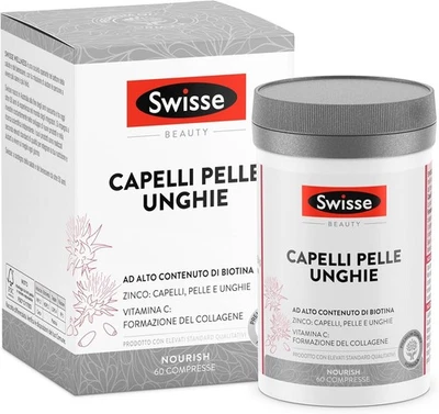 SWISSE Capelli Pelle Unghie Integratori per Capelli Pelle e Unghie con Vitamina