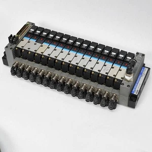 Koganei FM-Solid Solenoid Valve Manifold X88M-229W F*W110-4E1 with 14 Valves - Picture 1 of 5