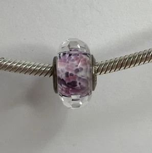 PANDORA Charm facettiert rosa/lila Murano Küste Meer Glas 791608 - Bild 1 von 3