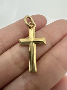 Italy 18kt Gold Plated Cross Pendant - Picture 1 of 5