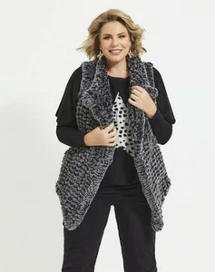 Nwt Taking Shape Charcoal Faux Fur Vest Size 18-20 Rrp $199.99 - Picture 1 of 6
