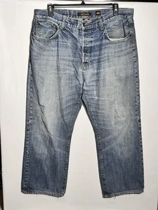 Ed Hardy Denim Jeans Mens Sz 40 X 28 Tiger Embroidered Vintage - Picture 1 of 10