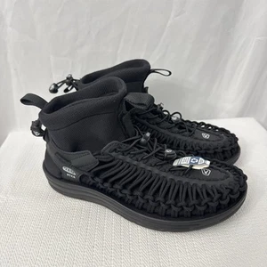 Keen x HYKE Uneek Shoes Womens Size 8 Wide High Top Mid Cord Black Hiking Hike - Picture 1 of 9