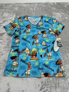 Disney Tooniforms Moana Cherokee Nurse Dental Scrub Top Shirt Size Small NWT - Picture 1 of 9