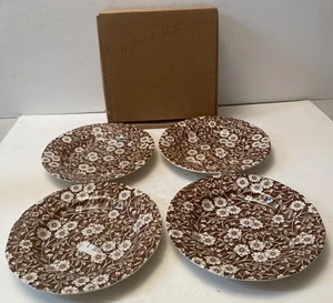 NOS - Four (4) Vintage Crownford Staffordshire Calico Brown Bread & Butter Plate - Picture 1 of 6