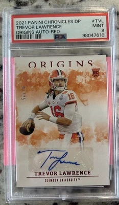 2021 Panini Chronicles Draft Picks Origins Rookie Auto Trevor Lawrence  Red /25  - Image 1 of 2