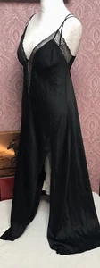 Ann Summers Black Silky night Dress Lace Trims Size 18 UK 44 EU Ex Condition - Picture 1 of 7