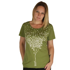 Life is Good Karma Organic Green Hearts Tree Short Sleeve Ladies T-Shirt Tee NWT - Foto 1 di 1