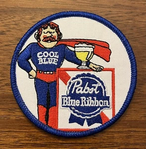PBR Pabst blaues Band cool blau Vintage-Stil Retro Eisen nähen eine Patchkappe Mütze - Bild 1 von 1
