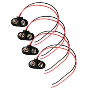 Conector a presión de batería de 9V con cables estañados - Paquete de 4 - Imagen 1 de 1
