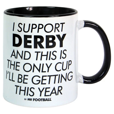 Derby Supporter Mug Funny I SUPPORT cup Xmas Present Gift County Football - Image 1 of 4