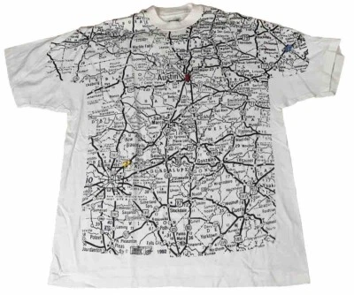 VTG Hanes 1992 South Texas All Over Map W/ Tractors XL RARE Single Stitch Shirt - Image 1 of 4