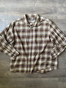 Eddie Bauer Plaid Flannel Button Down Cotton Shirt Size XXL - Picture 1 of 6