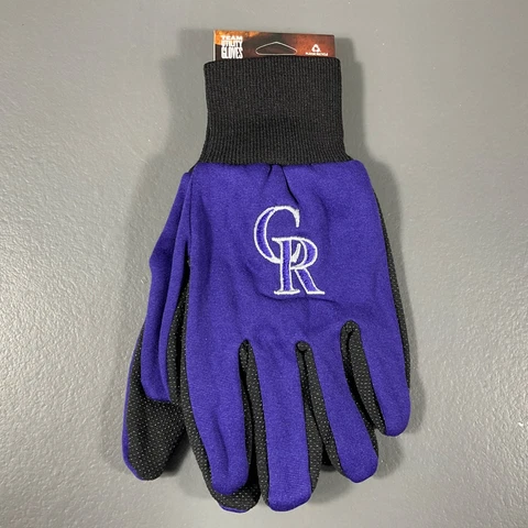 Colorado RockiesMLB Baseball Two Tone Utility Gloves Purple Team Logo Sports Cover