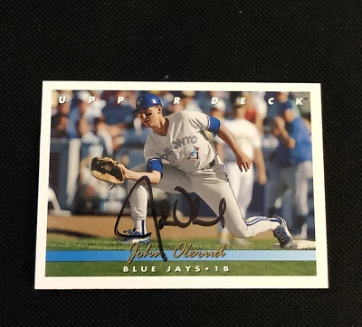 JOHN OLERUD 1993 UPPER DECK SIGNED AUTOGRAPHED CARD #344 TORONTO BLUE JAYS - Image 1 of 2