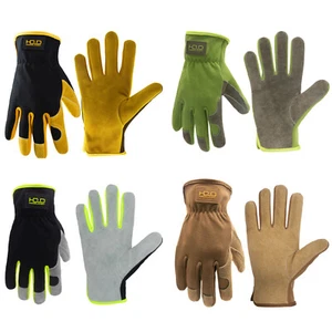 Men Women Cowhide Leather Work Gloves Gardening Gloves DIY Rigger Construction - Bild 1 von 14