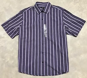 NWT Claiborne Big & Tall Short Sleeve Button Front Shirt Mens Size XLT Purple - Picture 1 of 5
