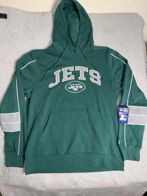 Starter New York Jets Sweatshirt Mens Large Green 90s Hoodie Pullover - Image 1 of 4