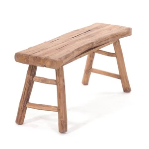 HOLZBANK "MALU 93" | Teakholz, 93 cm | Wurzelholz Sitzbank, Flurbank, Küchenbank - Bild 1 von 7