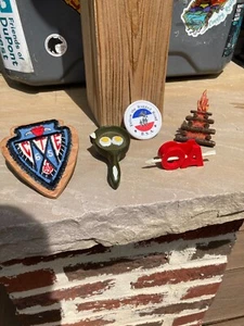 Vintage 1960s BSA Boy Scouts Neckerchief Slides- 5 total -Neal, Novak, Home Made - Picture 1 of 12