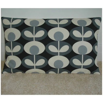 16"x12" Oblong Cushion Cover Orla Kiely Oval Flower Cool Grey Cream Retro 12x16 - Image 1 of 2