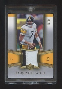 2005 EXQUISITE Ben Roethlisberger GOLD GAME WORN PATCH #ED 21/35 HOF 1ST YR EXQ 