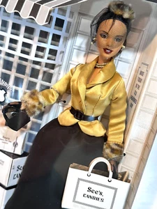 Barbie Black African-American Asha Face See’s Candies San Francisco Doll 🍭🍬 - Picture 1 of 17