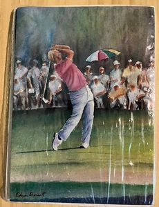 Vintage Golf Stationary 5 Different Cards W/ Golf Artist Edgar Barnett Print - Picture 1 of 5