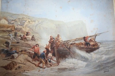 Tableau fac-similé signé de Isnard Desjardins d'une oeuvre de Jules Noël 1858 - Photo 1/4