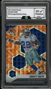 2021 Panini Mosaic #64 Emmitt Smith GRADED 10 Gem Mint Orange MOSAIC PRIZM - Picture 1 of 2