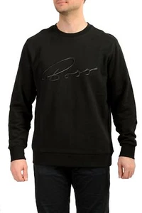 Hugo Boss Men's "Stadler 57_99" Black Embroidered Logo Sweatshirt US XL IT 54 - Picture 1 of 6