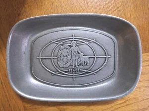 Wilton Armetale Pewter Peace Lion Lamb Boy 11 inch Tray Serving Metal Dish USA - Picture 1 of 6