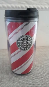 2009 Starbucks Red & White Candy Cane Striped Christmas Tumbler 8 oz Coffee Cup - Picture 1 of 8