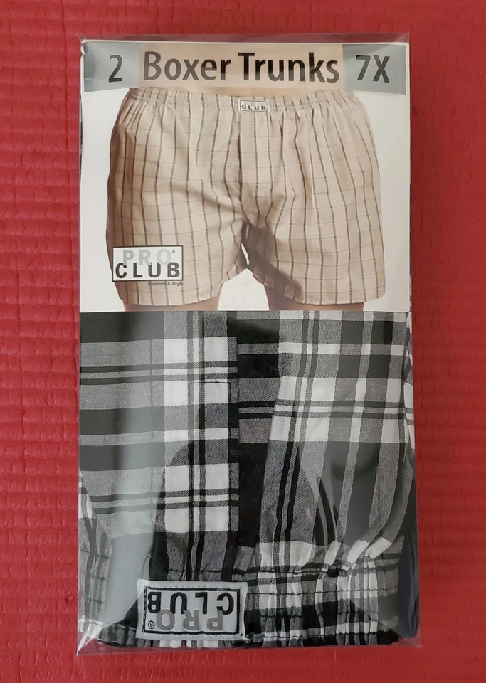 LOTE DE 2 BAÚL CORTO PRO CLUB BOXERS PROCLUB ROPA INTERIOR PARA HOMBRE GRANDE Y ALTO S-7XL Foto 1 de 4