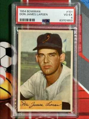 Bowman Don Larsen 1954 RC PSA 4 Baltimore Orioles #101 Foto 1 de 2