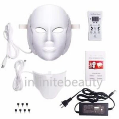 Mask Electric Facial Mask 7 Color Photon Therapy with Neck Skin Rejuvenation - Image 1 of 4