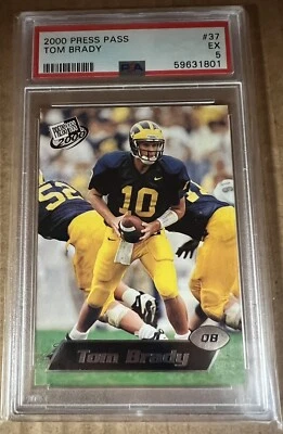 PASE DE PRENSA TOM BRADY 2000 #37 TOM BRADY NOVATO AÑO PSA 5 SE VE MEJOR Foto 1 de 2