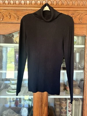 SUÉTER CUELLO TORTUGA ACANALADO TODO ALGODÓN NEGRO TALLA XL TALLA RUFF Foto 1 de 4