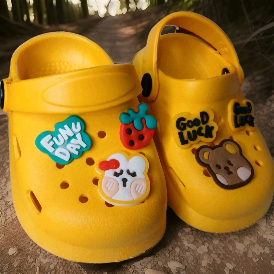 Toddler Size 2 - 2.5 Soft Rubber Clogs Yellow New 6 In - Image 1 of 4